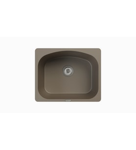 POLEX Cristalüx Granit Eviye P-OL60 Tezgah Altı Ve Tezgah Üstü Kare Mutfak Evyesi 60x49,5cm (Toprak)