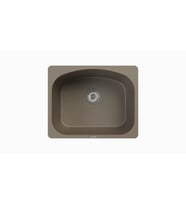 POLEX Cristalüx Granit Eviye P-OL60 Tezgah Altı Ve Tezgah Üstü Kare Mutfak Evyesi 60x49,5cm (Toprak)