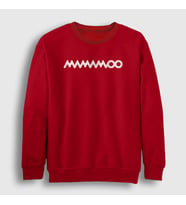 Presmono Unisex Beyaz Logo K-Pop Mamamoo Sweatshirt 273729tt (Kırmızı)