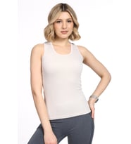 Gigotto Kadın Seamless Fitilli Atlet (Taş)