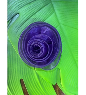 SATEN TÜLLÜ KABARTMA ÇİÇEK GİYİM DİKİŞ ABİYE AKSESUARI 14 CM (Mor)