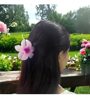 Rengarenk Lotus Çiçeği Mandal Toka ( Büyük Boy ) (Açık Pembe)
