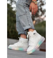 Khayt Jade Su Geçirmez Kaymaz Taban Air Color Fashion Kadın Spor Bot (Bej)