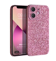 Microsonic Apple iPhone 11 Kılıf Bling Rhinestones Siyah (Pembe)
