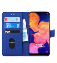 Microsonic Samsung Galaxy A10 Kılıf Fabric Book Wallet (Lacivert)