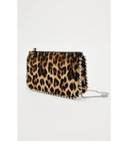 Daj Company Kadın Zımba Detaylı Çapraz Askılı ve Clutch Cüzdan Çanta (Leopar)