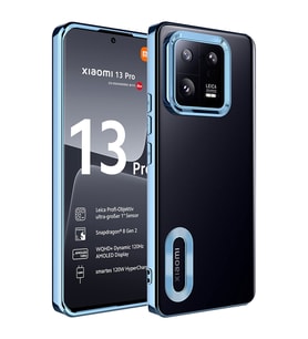 Xiaomi Mi 13 Pro Kılıf Kamera Korumalı Logo Gösteren Zore Omega Kılıf (Mavi)