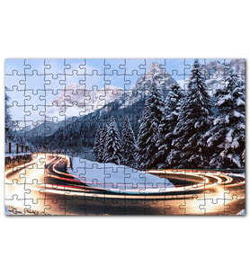 Cakapuzzle Karlı Orman İçindeki Yol Uzun Pozlama Çekim Puzzle Yapboz MDF (Ahşap) (255 Parça)
