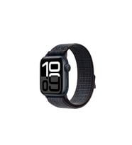 Apple Watch 44mm Kordon 2023 Point Hasır Kordon Strap Kayış (Siyah-Mavi)