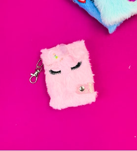 Mini Peluş Kapak Defter (Pembe)