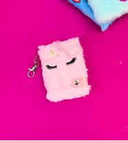 Mini Peluş Kapak Defter (Pembe)