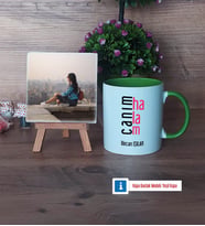 Halaya Hediye Fotoğraflı Dekoratif Taş, Kupa Bardak Beyaz Hediye (Model 14)