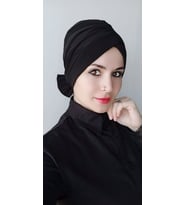 Kadın Fiyonklu Çift Taraflı Bone (Siyah)