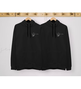 BK Gift Kişiye Özel Sevgililer İsimli İkili Siyah Sweatshirt Seti, Sevgililer Hediye, Çift Hediyesi, Yıl Dönümü Hediyesi, Kişiye Özel Sweatshirt (Model 4)