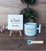 Eczane Teknikeri Dekoratif Taş, Kupa Bardak Kırmızı Hediye (Model 11)