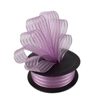 Şifon Çizgili Şeritli Kurdela 20 mt  2,5 cm (Lila)