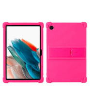 Ally SM Galaxy Tab A8 2021 10.5 (X200-X205) Kılıf Standlı Silikon Kılıf (Fuşya)