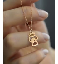 Papatya Silver 925 Ayar Gümüş Prenses Kadın Kolye (Rose)