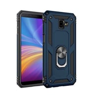 Samsung Galaxy J6 Plus Kılıf Yüzüklü Zırh Tank Vega (Mavi)