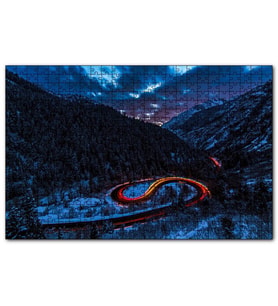Cakapuzzle Karla Kaplı Orman ve Işıklı Yol  Puzzle Yapboz MDF (Ahşap) (255 Parça)