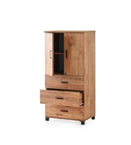 Çok Amaçlı Dolaplı Şifonyer 3 Çekmeceli Kapaklı 60x44x127cm (Çam Yeşili)