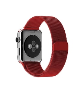 Apple Watch Uyumlu 38 - 40 Mm Metal Mıknatıslı Kordon (Kırmızı)