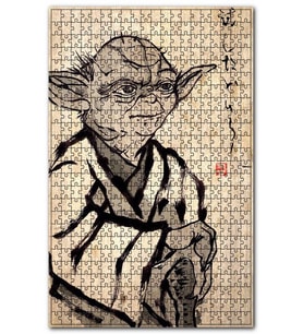 Cakapuzzle Star Wars Yoda Ahşap Zeminde Görsel Puzzle Yapboz MDF (Ahşap) (500 Parça)