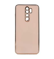 Xiaomi Redmi Note 8 Pro Kılıf Kenarları Gold Kamera Korumalı Renkli Pastel Silikon Açık Yeşil BARK (Rose - Gold)