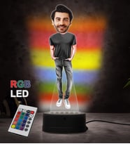 Doğum Günü Hediyesi,Sevgiliye Hediye, Kişiye Özel Fotoğraflı En Yakışıklı Erkek Karikatür 3D Led Lamba (RGB)