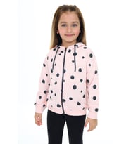 Toontoy Kız Çocuk Baskılı Hırka (Pudra)