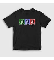 Presmono Unisex Çocuk Beyaz Portraits Beatles John Lennon T-Shirt 35055tt (Siyah)