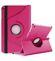 Samsung Galaxy Tab A 10.1 T510 T515 T517 Kılıf 360 Dönebilen Standlı Case (Koyu Pembe)