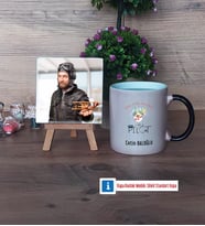 Pilot Fotoğraflı Dekoratif Taş, Kupa Bardak Beyaz Hediye (Model 9)