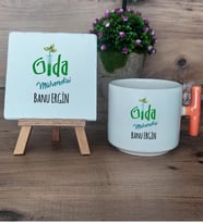 Gıda Mühendisi Hediye Seti Kupa Bardak T Kulplu ve Dekoratif Taş Mühendisler Günü Hediyesi (Model 7)