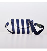 Çizgili Ayarlanabilir Bel Astarlı Mini Bag Bel Çantası (Lacivert)