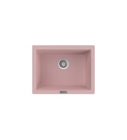 POLEX Cristalüx Granit Eviye P-09 Tezgah Altı Ve Tezgah Üstü Kare Mutfak Evyesi 55,5x43,5cm (Pembe)