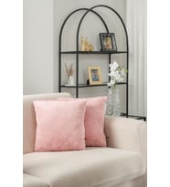 Formeya Çift Tarafı Wellsoft Kumaş 2'li 44x44 cm Hediyelik Dekoratif Pelüş Kırlent Kılıfı Yastık Kılıfı (Pudra)