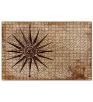 Cakapuzzle Eski Dünya Haritası Üzerinde Pusula  Puzzle Yapboz MDF (Ahşap) (1000 Parça)