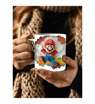 Süper Mario Baskılı 3D Tasarım Seramik Kupa Mug - Hediyelik Kupa Bardak (04)