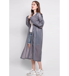 Eva Trend Unisex Siyah Yağmurlık (Gri)