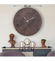 Markakanvas Beton Renkli Duvar Saati (Çap 50 cm - 80 cm ) (Kahverengi)