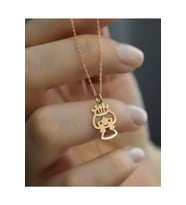 925 Ayar Gümüş Kesim Prenses Kolye (Rose)
