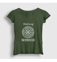 Presmono Kadın Sarı Warrior Heilung T-Shirt 415013tt (Haki)