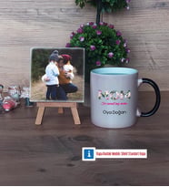 Anneye Hediye Fotoğraflı Dekoratif Taş, Kupa Bardak Beyaz Hediye (Model 9)