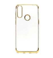 Alcatel 3X 2019 Kılıf Zore Dört Köşeli Lazer Silikon Kılıf (Gold)