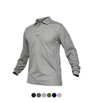 Ghassy Co. Erkek Jersey Golf Polo Gömlek  Pike Performans Taktik Askeri Uzun Kollu T-Shirt (Açık Gri)