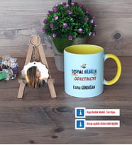 Sosyal Bilgiler Öğretmeni Kupa Bardak Beyaz ve Fotoğraflı Ahşap Anahtarlık Hediye Öğretmenler Günü Hediyesi (Model 7)
