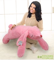Özgüner 100 Cm Uyku Arkadaşı Sevimli Tavşan (%100 Yerli) (Pembe)