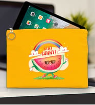 BK Gİft Yaz Temalı-7 Tablet Çantası 30x21cm(12 Renk Seçeneği), Ipad Çantası, Baskılı Tablet Kılıfı (Sarı)