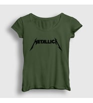 Presmono Kadın Sarı Logo Metallica T-Shirt 67250tt (Haki)